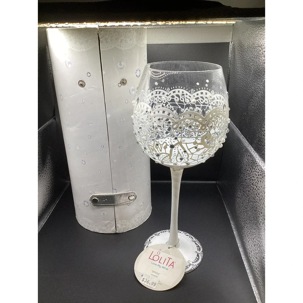 Lot Of 4 Lolita Wedding Wine Glasses-Bride Bachelorette Bridesmaid Mother Of Bri
